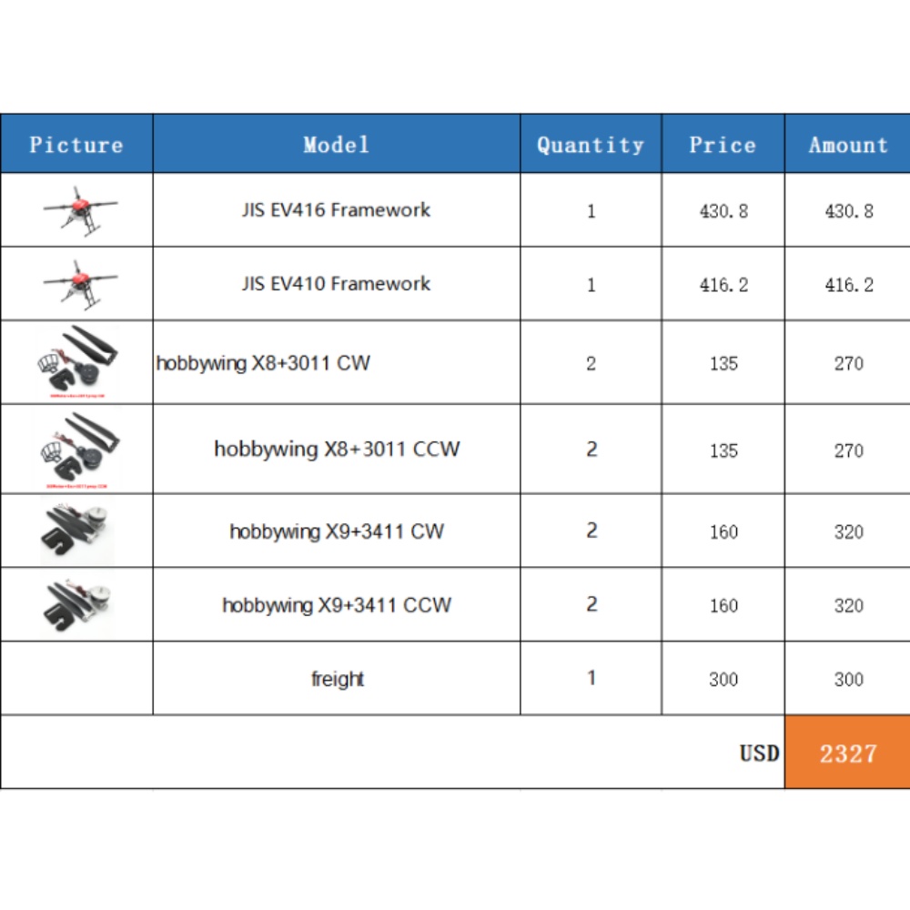 Heavy Lift Drone Frame - Accessori per droni rack quadricottero JIS
